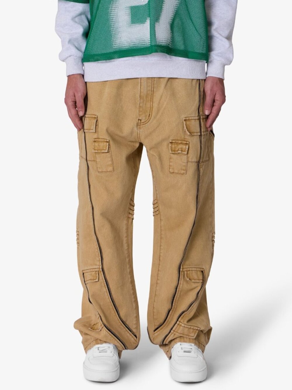 mnml Ultra Baggy Grid Lock Denim - Brown Size 33Brown / 33